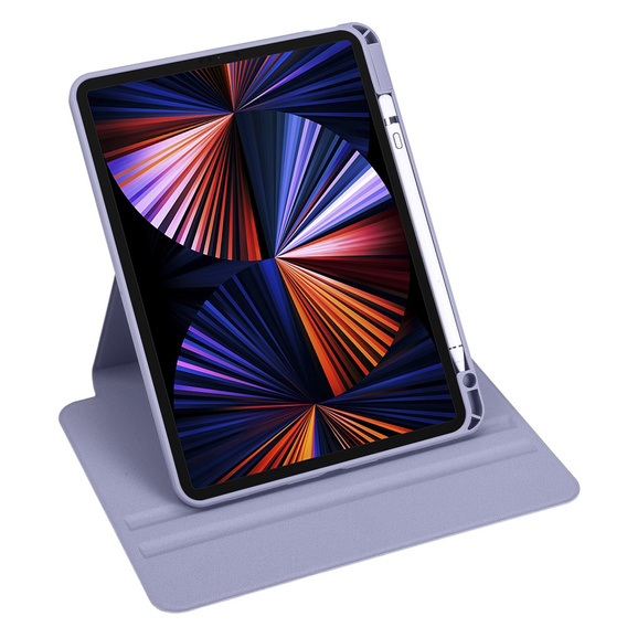 Чохол для iPad Pro 11 2020 / 2021 / 2022, з місцем для стилуса, що обертається на 360°, фіолетовий