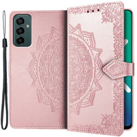 Откидной чехол для Samsung Galaxy M23 5G / M13, Mandala, розовый rose gold