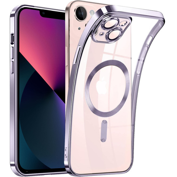 Чохол для iPhone 13, Electro MagSafe, фіолетовий + Скло на екран