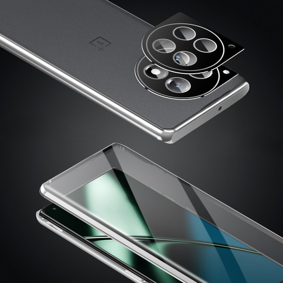 Чохол для OnePlus 12 5G, Magnetic Dual Glass, сріблястий