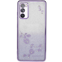 Чохол для Samsung Galaxy S20 FE, Glitter Flower, фіолетовий