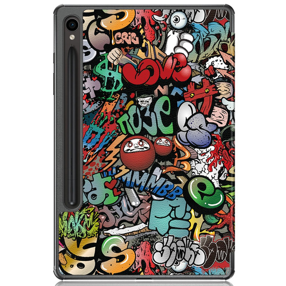 Чехол до Samsung Galaxy Tab S9, Smartcase Hybrid Pen Slot, graffiti