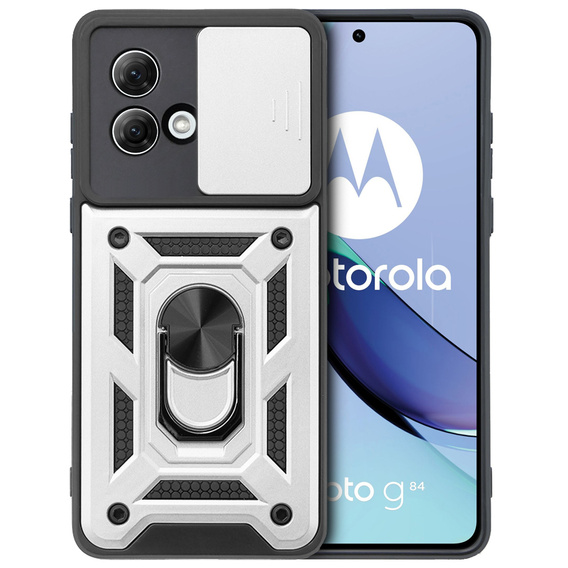 Чехол NOX Camera Slide Motorola Moto G84 5G, CamShield Slide, серебро