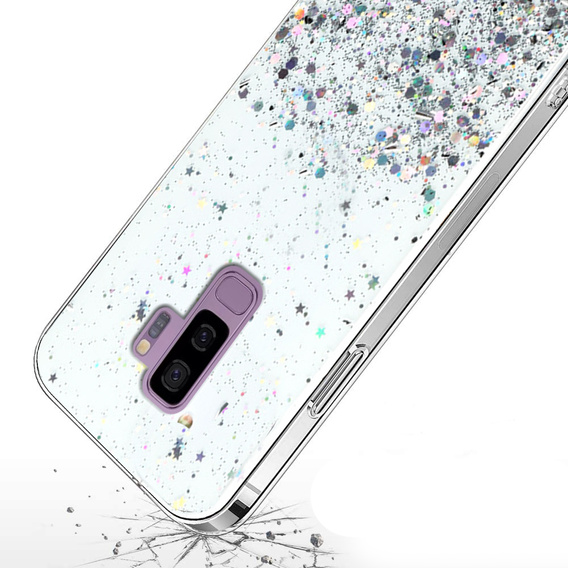 Чехол до Samsung Galaxy S9+ Plus, Glittery, прозрачный