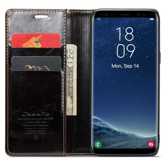 Флип-кейс CASEME для Samsung Galaxy S8+ Plus, Waxy Textured, кофе