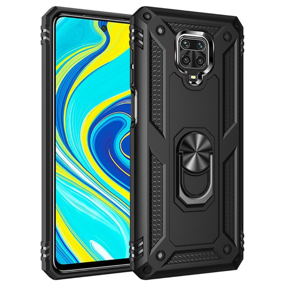 Бронированный Чехол до Xiaomi Redmi Note 9S / 9 Pro, Nox Case Ring, чёрный