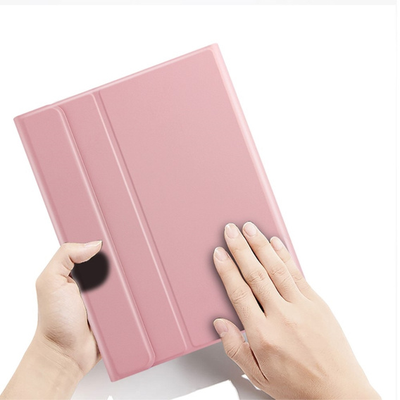 Чехол + клавиатура iPad 10.2 7/8/9 gen 2019/2020/2021, Keyboard Cover Pen Slot, розовый rose gold