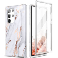 Чoхол до Samsung Galaxy S22 Ultra, Suritch Full Body Marble, білий