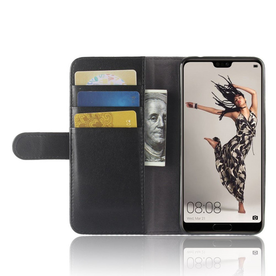 Чохол-книжка для Huawei P20 Pro, Split Leather Wallet, чорний