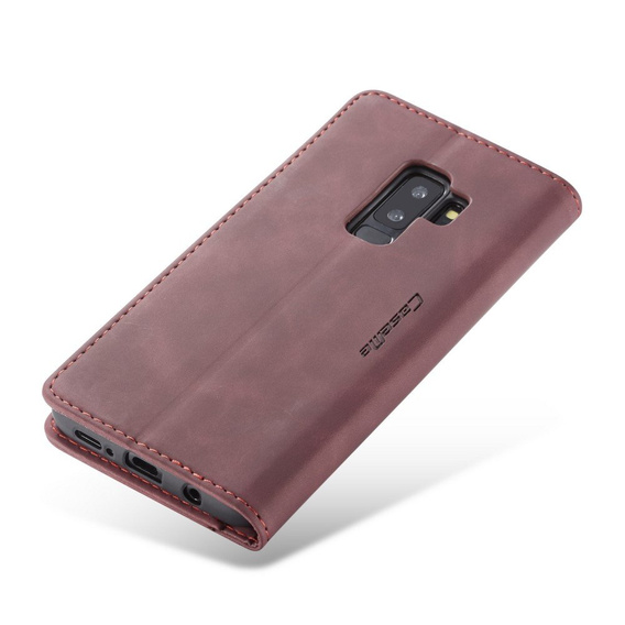 Чехол CASEME для Samsung Galaxy S9 Plus, Leather Wallet Case, бордовый