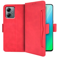 Откидной чехол для Motorola Moto G14, Card Slot, красный