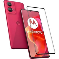 Закаленное стекло 3D для Motorola Moto G85, чёрная рама