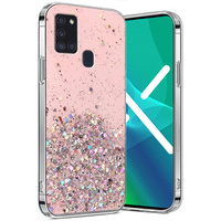 Чехол до Samsung Galaxy A21S, Glittery, розовый