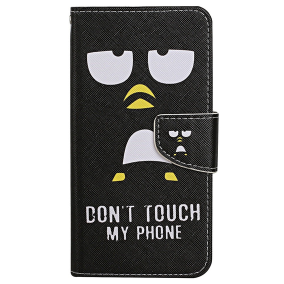 Откидной чехол для Xiaomi Redmi 13C / Poco C65, Wallet, Don't Touch My Phone, чёрный