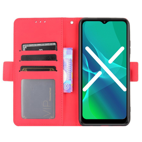 Футляр з клапаном для Realme C31, Card Slot, червоний