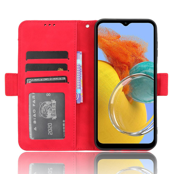 Откидной чехол для Samsung Galaxy M34, Card Slot, красный