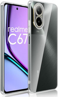 Тонкий чехол для Realme C67 4G, прозрачный + 9H стекло