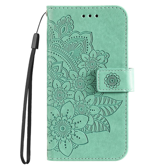 Откидной чехол для Xiaomi Redmi Note 12 4G, Mandala Flower, зелёный