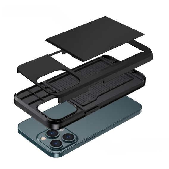 Чехол до iPhone 15 Pro, Sliding Card Holder, чёрный