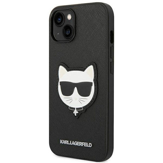 Чoхол Karl Lagerfeld до iPhone 14, Saffiano Choupette Head Patch, чорний