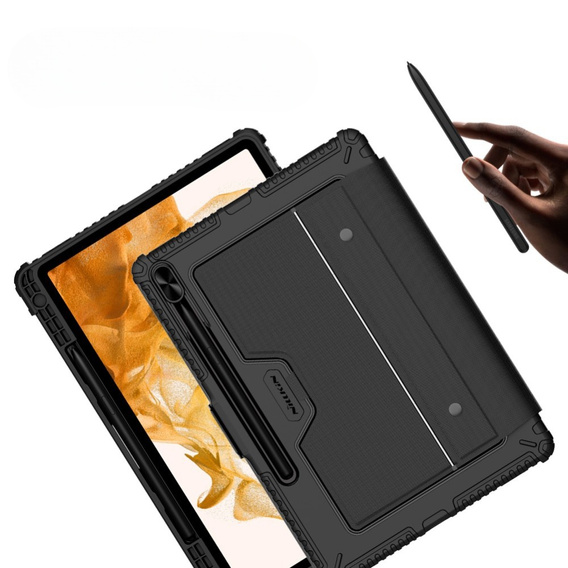 Чехол + клавиатура Galaxy Tab S8+ / Tab S7 +/ Tab S7 FE, NILLKIN Bumper Pen Slot, чёрный