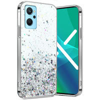 Чехол до Realme 9i / Oppo A96, Glittery, серебряный