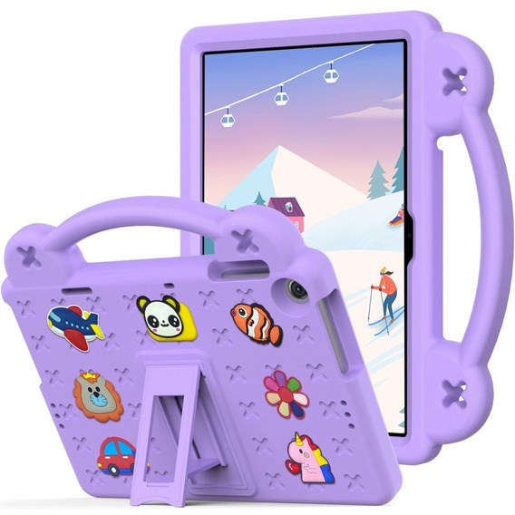 Дитячий чохол для планшета Lenovo Tab M10 10.1 Gen 3 TB-328FU/TB-328XU, Cute Patterns, з підставкою, фіолетовий