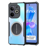 Чехол для Infinix Hot 40i, с магнитной пластиной, прозрачный / черный