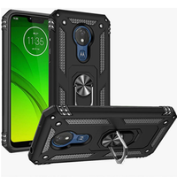 Бронированный Чехол до Motorola Moto G7 Power, Nox Case Ring, чёрный