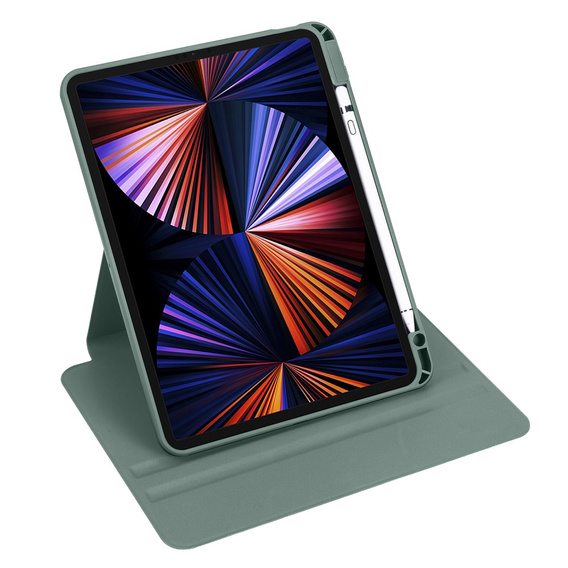 Чехол для iPad Pro 11 2020 / 2021 / 2022, с местом для стилуса, поворачивающийся на 360°, зелёный