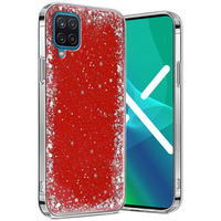 Чехол до Samsung Galaxy A12 / M12 / A12 2021, Glittery, красный