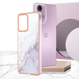 Защитный чехол для Motorola Moto G24 / G24 Power / G04, Marble Slim Case, белый