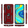 Бронированный Чехол до Xiaomi Redmi Note 9S / 9 Pro, Nox Case Ring, красный