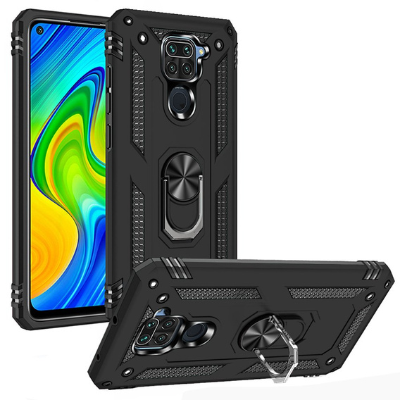 Броньований Чoхол до Xiaomi Redmi Note 9, Nox Case Ring, чорний