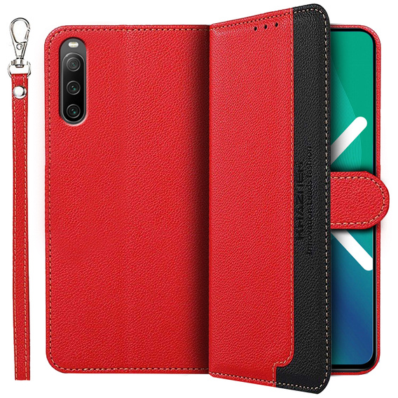 Откидной чехол для Sony Xperia 10 IV, KHAZNEH RFID Case, красный