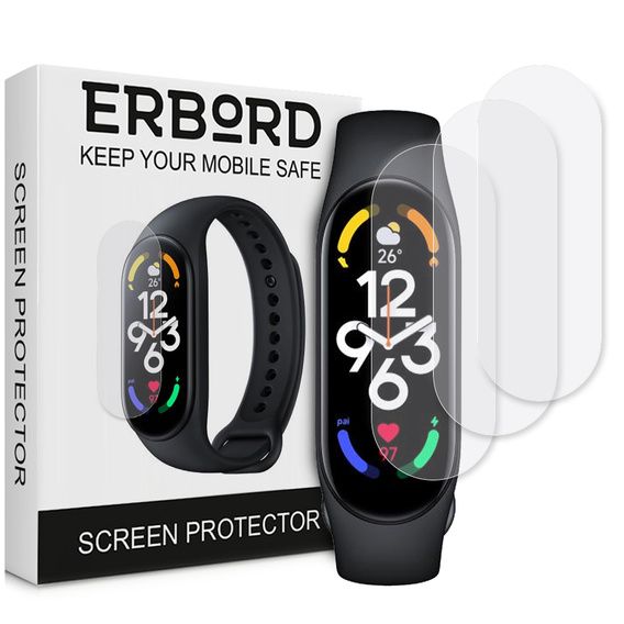 3x ERBORD Гідрогелева фольга для Xiaomi Mi Band 7/7 NFC