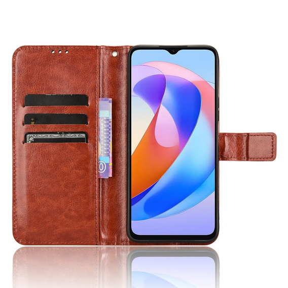 Футляр з клапаном для Honor Magic 6 Lite 5G, Crazy Horse Wallet, коричневий