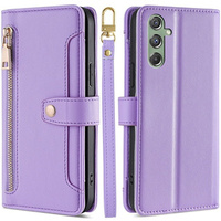 Откидной чехол для Samsung Galaxy M34, Wallet Zipper Pocket, фиолетовый