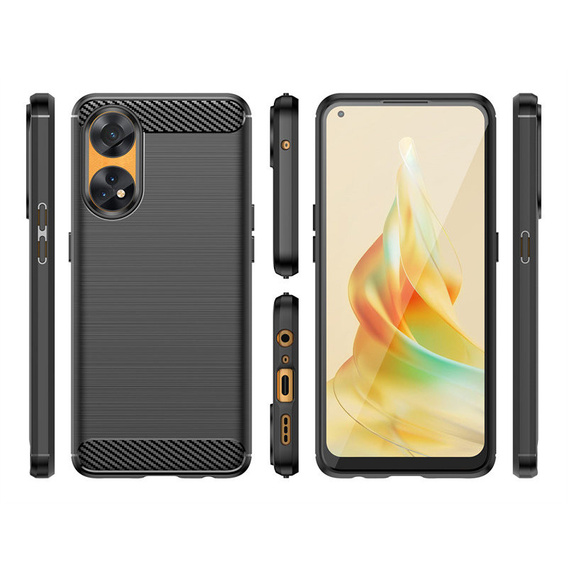 Чехол до Oppo Reno8 T 4G, Carbon, чёрный