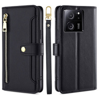 Откидной чехол для Xiaomi 13T / 13T Pro / Redmi K60 Ultra, Wallet Zipper Pocket, чёрный