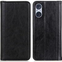 Чехол до Sony Xperia 5 V, Wallet Litchi Leather, чёрный