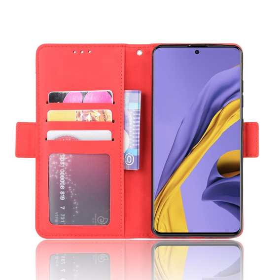 Футляр з клапаном для Samsung Galaxy A51, Card Slot, червоний