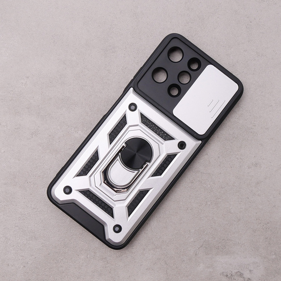 Чехол NOX Camera Slide Xiaomi Redmi 12, CamShield Slide, серебро
