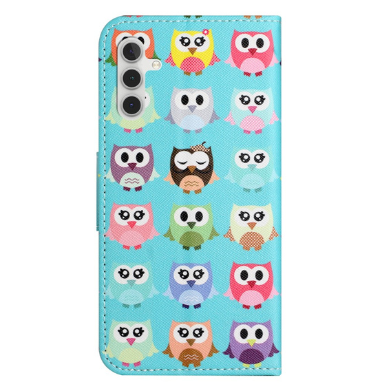 Откидной чехол для Samsung Galaxy M15 5G, Wallet, Owls синий