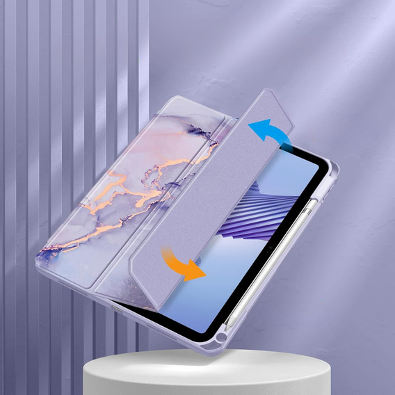 Чохол для iPad 10.9" 2022 (10 gen.), Smartcase Hybrid, з місцем для стилуса, Marble фіолетовий