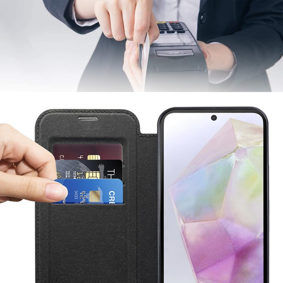 Откидной чехол для Samsung Galaxy A36, RFID Wallet MagSafe CamShield, чёрный