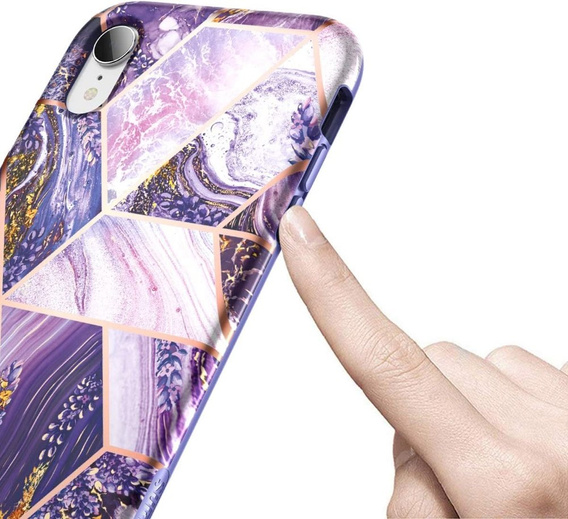 Чoхол до iPhone XR, Suritch Full Body Marble, фіолетовий