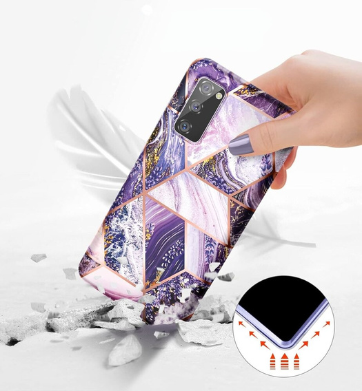 Чoхол до Samsung Galaxy S20 FE, Suritch Full Body Marble, фіолетовий