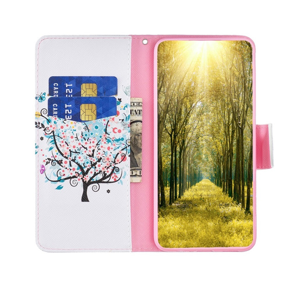 Чохол-книжка для Nokia C12 4G, Wallet, colorful tree, білий