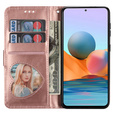 Откидной чехол для Samsung Galaxy A35 5G, Wallet Zipper Pocket Glittery, розовый rose gold